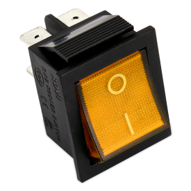 Interruttore bipolare luminoso led giallo16A