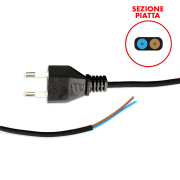 M002 - Cavo x phon piatto nero 2mt 2x0,75